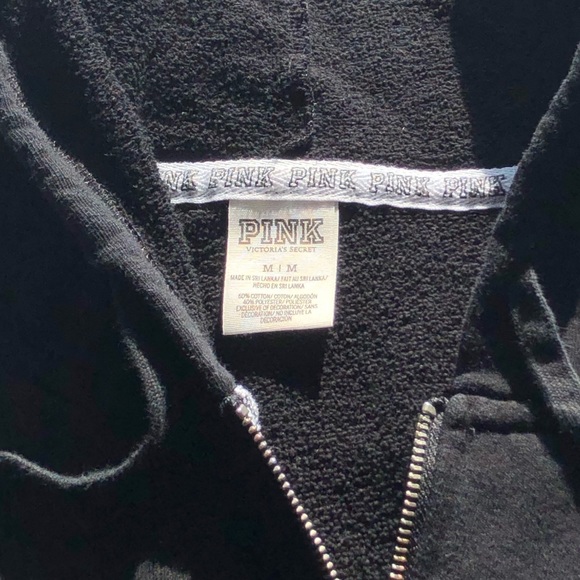 PINK Victora secret black and white hoodie - Picture 3 of 3